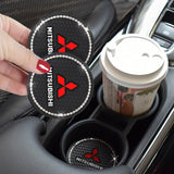 2PCS Mitsubishi Diamond Car Water Coaster Cup Mat