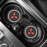 2pcs/set Mitsubishi PVC Car Water Coaster Cup Mat