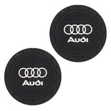 2pcs/set Audi Sline Logo PVC Waterproof Car Water Coaster