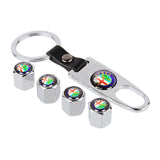 4pcs/set Alfa Romeo Car Air Valve Stem Cap Auto Tyre Valve Covers with Keychain