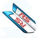 2pcs Ford RS ST Logo Metal Car Side Sticker Emblem Badge Decal Auto Body Decoration