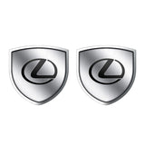2pcs 39x39mm Lexus Shield Metal Car Window Sticker Emblem Badge Decal