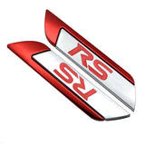 2pcs Ford RS ST Logo Metal Car Side Sticker Emblem Badge Decal Auto Body Decoration