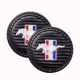 2pcs/set Ford Mustang Shelby RS ST Logo PVC Waterproof Car Water Coaster