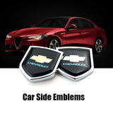 2PCS Chevrolet Metal Car Rear Sticker Shield Trunk Emblem Badge Decal