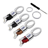 Ford Mustang Logo PU Leather Braided Rope Car Keychain