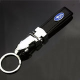 Subaru Leopard PU Leather Car Keychain Key Ring Pendant