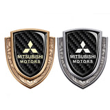 Mitsubishi Metal Carbon Fiber Shield Car Rear Sticker Auto Window Emblem Badge Decal