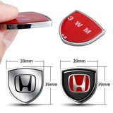 2pcs 39x39mm Honda Shield Metal Car Window Sticker Emblem Badge Decal