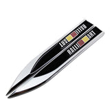 2pcs Mitsubishi Ralliart Logo Metal Car Side Fender Sticker Emblem Badge Decal Decoration