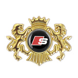 Audi Sline Double Lion Metal Car Rear Sticker Auto Window Emblem Badge Decal