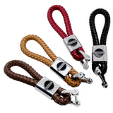 Nissan Logo PU Leather Braided Rope Car Keychain