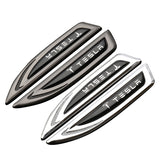 2pcs Tesla Metal Car Side Fender Emblem Sticker Decal