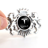 Tesla Double Lion Metal Car Rear Sticker Auto Window Emblem Badge Decal