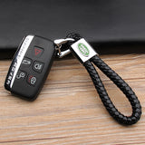 Land Rover Logo PU Leather Braided Rope Car Keychain