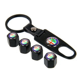 4pcs/set Alfa Romeo Car Air Valve Stem Cap Auto Tyre Valve Covers with Keychain