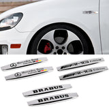 2pcs Mercedes Benz AMG Brabus Lorinser Elegance Avantgarde Logo Metal Car Fender Side Badge Decal Rear Emblem Sticker