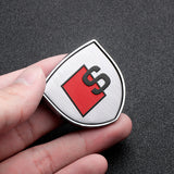 2pcs 39x39mm Audi Sline Shield Metal Car Window Sticker Emblem Badge Decal