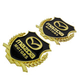 2PCS Mazda Metal Car Rear Sticker Shield Trunk Emblem Badge Decal