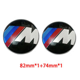 2PCS BMW Logo X1 X3 X5 X6 1 3 5 7 Series 82mm Car Front Hood Sticker 74mm Auto Trunk Emblem Rear Badge Decal