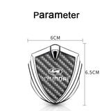 Hyundai Shield Carbon Fiber Car Side Window Sticker Emblem Badge Decal