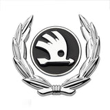 Skoda Wheat Metal Car Window Sticker Emblem Badge Decal