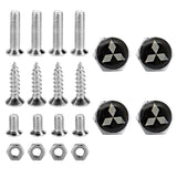 4pcs/set Mitsubishi Ralliart Logo Stainless Steel Car License Plate Bolts