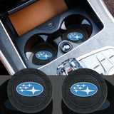 2pcs/set Subaru Logo PVC Waterproof Car Water Coaster