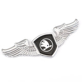 Skoda Angle Wings Metal Car Front Hood Bonnet Sticker Emblem Badge