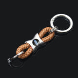 Ford Mustang Logo Braided Rope Car Keychain Keyring