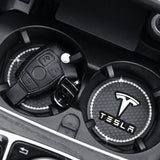 2PCS Tesla Diamond Car Water Coaster Cup Mat