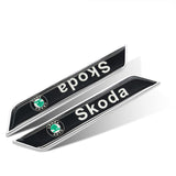 2pcs Skoda Logo Car Fender Side Sticker Decal Emblem Badge