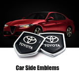 2PCS Toyota Metal Car Rear Sticker Shield Trunk Emblem Badge Decal