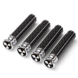 4pcs/set Mitsubishi Ralliart Logo Carbon Fiber Car Door Bolt Lock Pins Gate Lock Screws