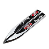 2pcs Audi Sline Quattro Logo Metal Car Side Fender Sticker Emblem Badge Decal Decoration