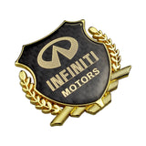 Infiniti Metal Carbon Fiber Car Rear Sticker Shield Trunk Emblem Badge Decal
