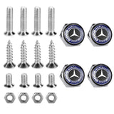 4pcs/set Mercedes Benz AMG Brabus Smart Logo Stainless Steel Car License Plate Bolts