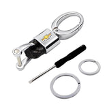 Chevrolet Logo PU Leather Braided Rope Car Keychain