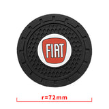 2pcs/set Fiat Logo PVC Waterproof Car Water Coaster
