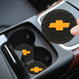 2pcs/set Chevrolet Logo PVC Waterproof Car Water Coaster
