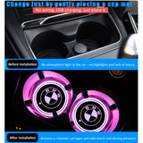 2pcs BMW M Power M3 M5 X1 X2 X3 X4 X5 X6 Logo Car Water Coasters 7-color LED Light Cup Mat Holder