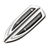 2pcs Porsche Metal Car Side Fender Emblem Sticker Decal