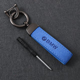 BMW M Power Suede Metal Car Keyring Pendant