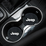 2pcs/set Jeep Logo PVC Waterproof Car Water Coaster