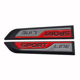 2pcs/set Skoda Sport Line Metal Car Fender Side Sticker Emblem Badge Decal