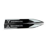 2pcs Mitsubishi Ralliart Logo Metal Car Side Fender Sticker Emblem Badge Decal Decoration