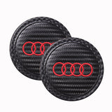 2pcs/set Audi Sline Logo PVC Waterproof Car Water Coaster