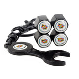 4pcs/set Cadillac Logo Car Air Valve Stem Cap Auto Tyre Valve Covers with Wrench