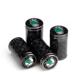 4pcs/set Skoda VRS Logo Carbon Fiber Car Air Valve Stem Cap Auto Tyre Valve Covers