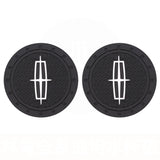 2pcs/set Lincoln Logo PVC Waterproof Car Water Coaster